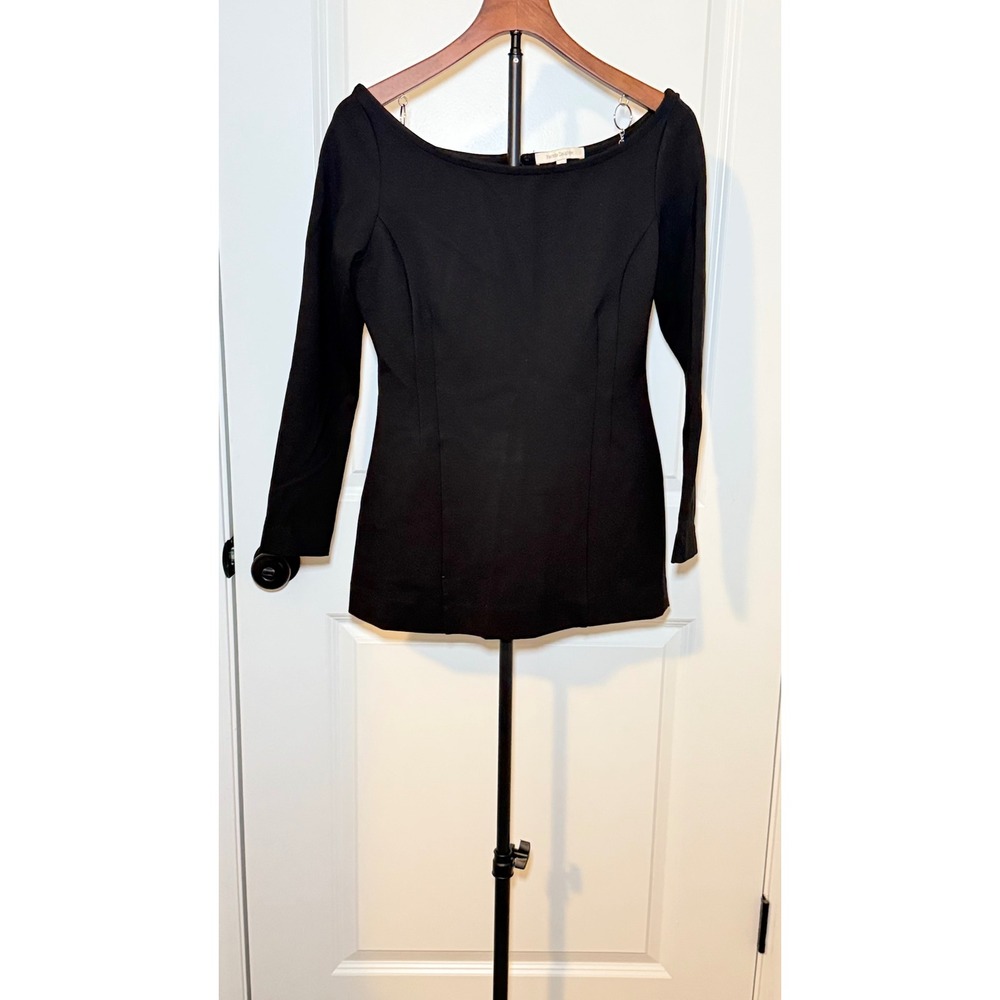 Favorite Daughter Long Sleeve Boat Neck Ponte Top Princess Seams Size 6 - Picture 2 of 7